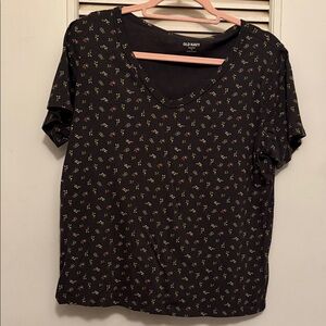 Old Navy Dark Top with Floral Pattern